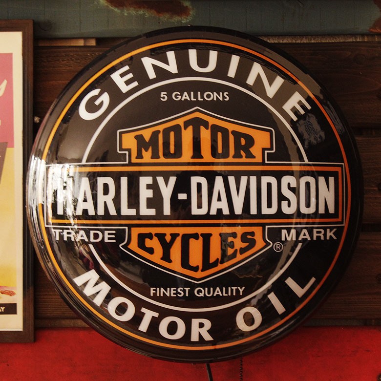 A3 ハーレーダビッドソン オイル缶パブサイン ライトサイン // HARLEY
