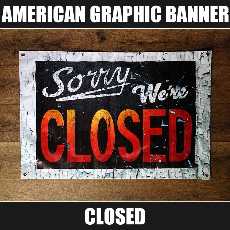 B4 アメリカン グラフィック バナー #011 CLOSE // ターポリン 防水