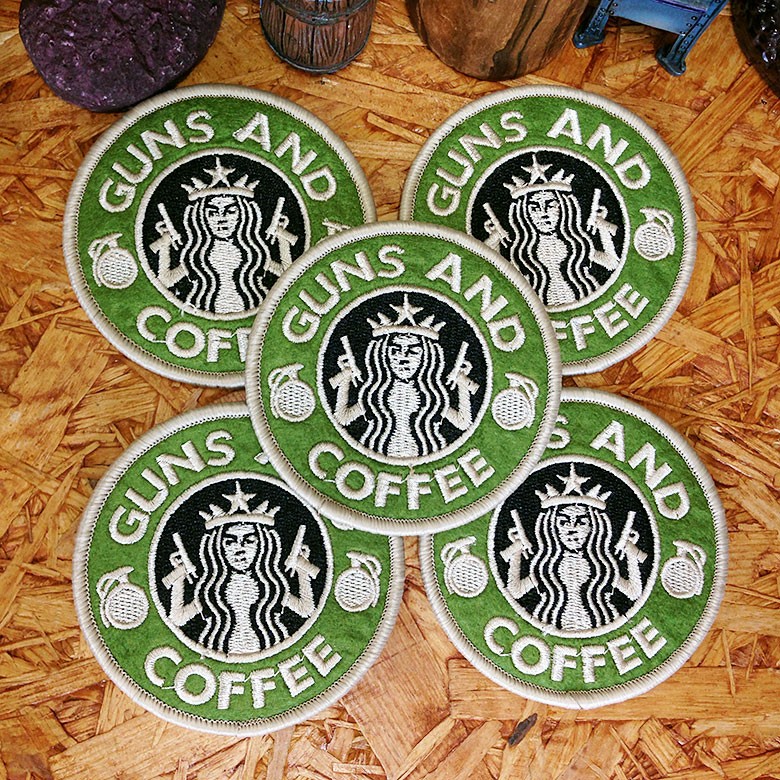 G4 ミリタリー ワッペン GUNS AND COFFEE 5枚セット [ ベルクロ
