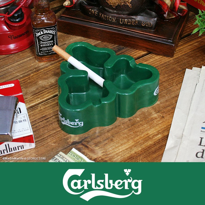 B1 ノベルティ灰皿 Carlsberg カールスバーグ プラスチック製アッシュトレイ // アメリカン雑貨 / 喫煙具 / ノベルティグッズ