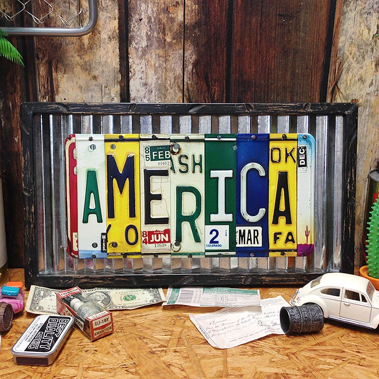 E4 波板 プレートフレーム AMERICA [ 20506 アメリカン トタン 壁 装飾