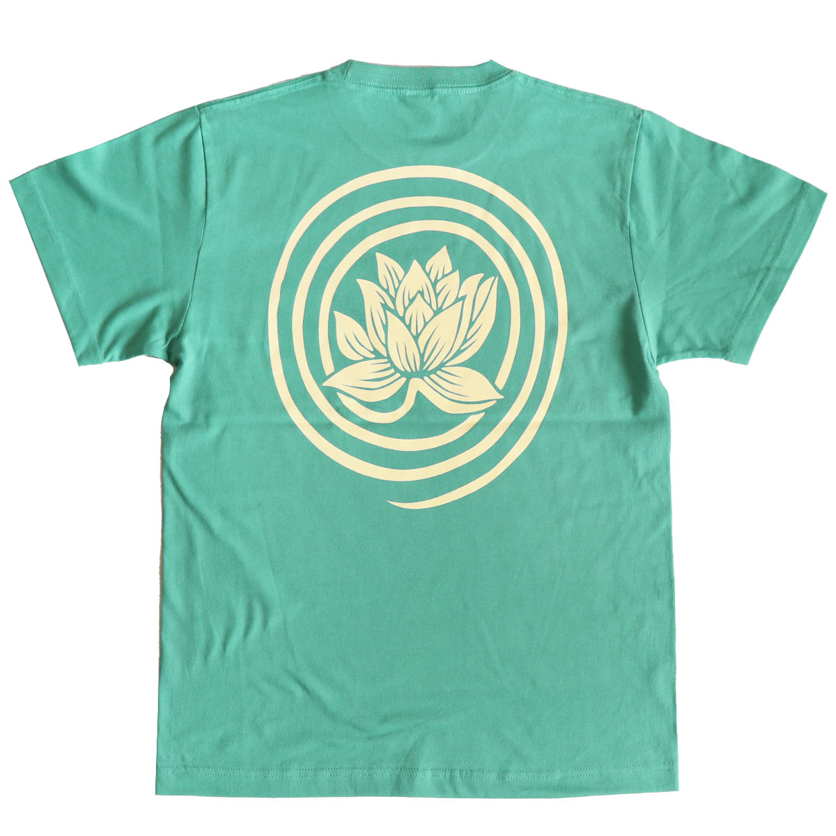 エスニック Tシャツ 半袖 プリント ぐるぐる ロータス 蓮柄 アジアン