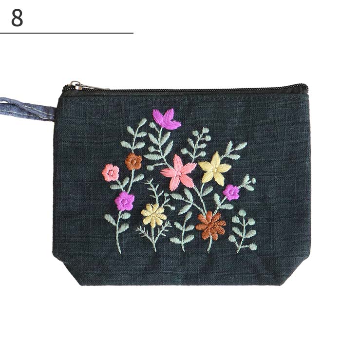 ミニポーチ フラット 小物入れ エスニック ベトナム 刺繍 刺しゅう 