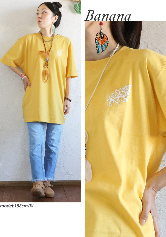 エスニック 半袖 Tシャツ ワンポイント アジアン アイヌ 文様 ココペリ