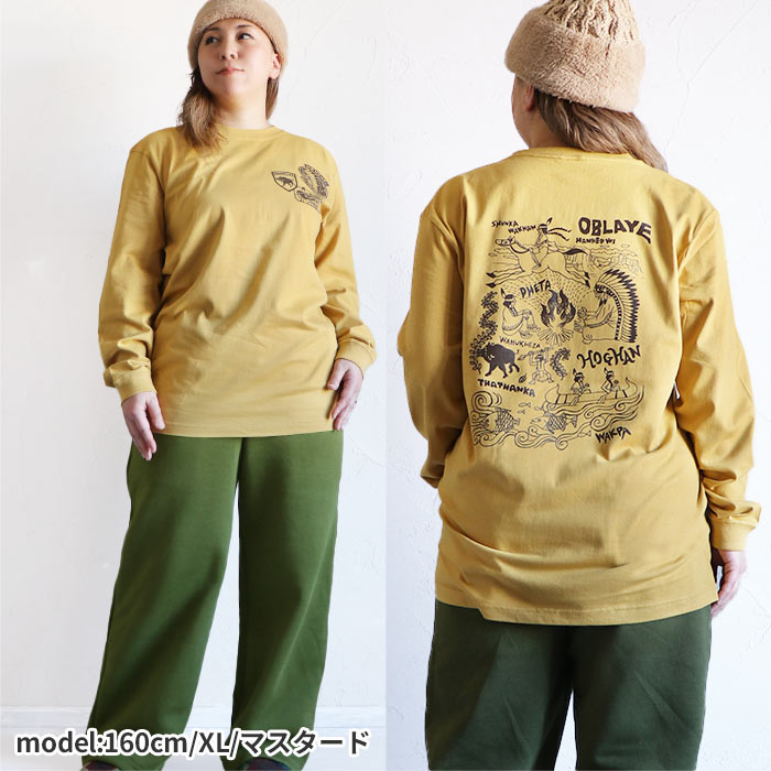 Tシャツ ロンT カットソー トップス 長袖 エスニック アジアン 