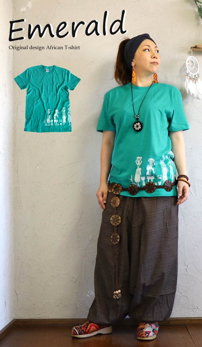 エスニック アフリカン 半袖 ｔシャツ レディース 服 ファッション アジアン ヤシの木 南国 リゾート 椰子 オリジナルデザイン 1 57 Off