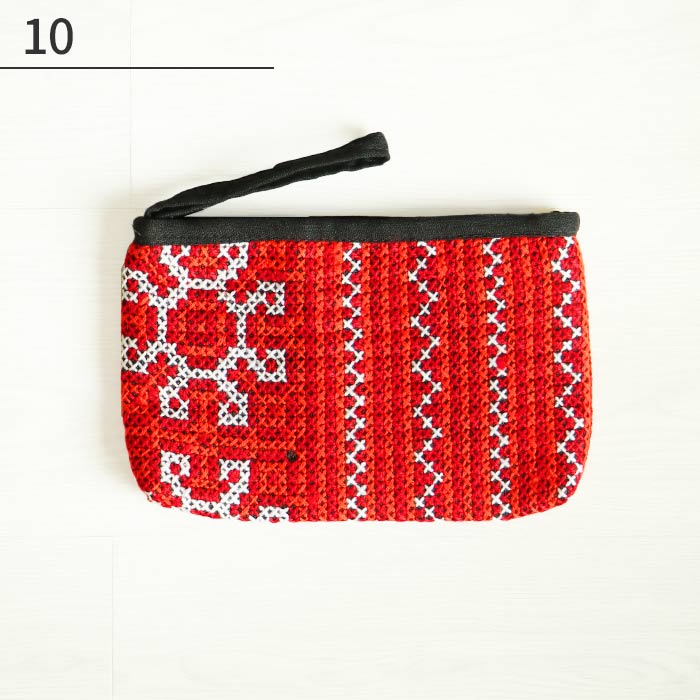 ポーチ フラット 小物入れ エスニック モン族 刺繍 刺しゅう おしゃれ