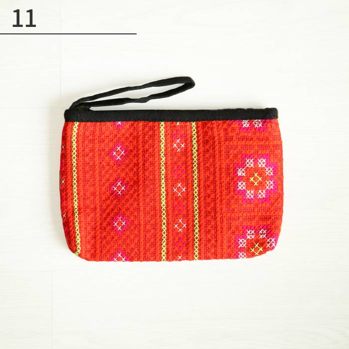 ポーチ フラット 小物入れ エスニック モン族 刺繍 刺しゅう おしゃれ
