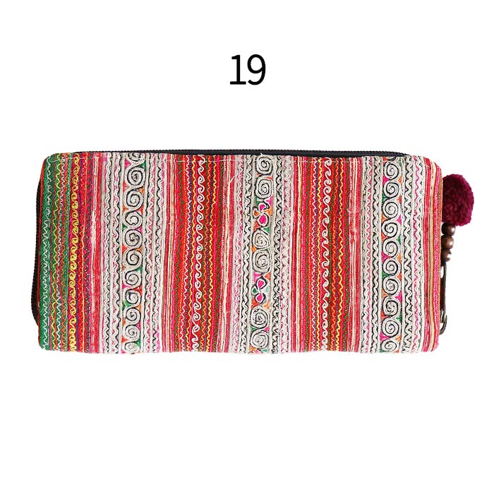 ロングウォレット 白モン族 刺繍 長財布 サイフ レディース エスニック