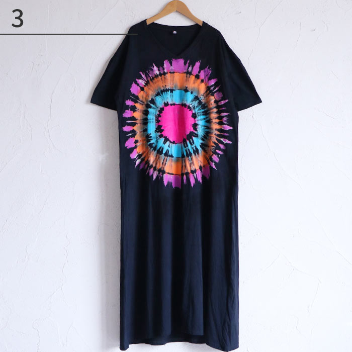 エスニック タイダイ染め ゆったりワンピース 個性派 ポンチョ 新品