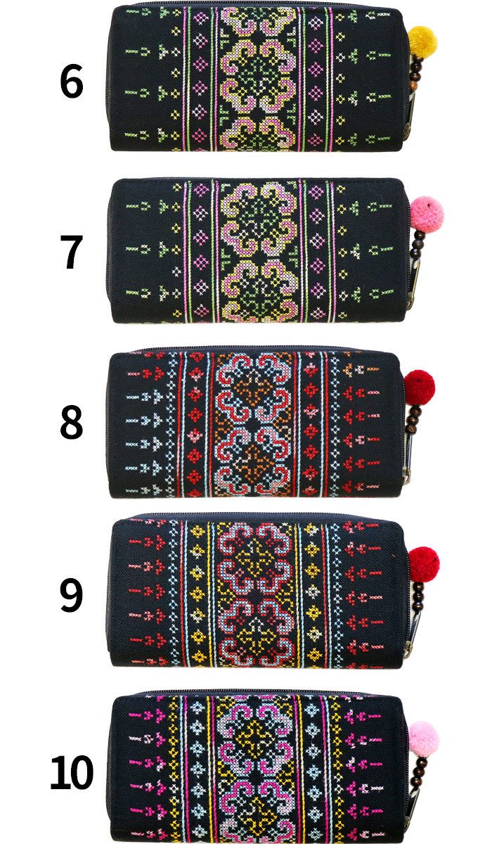 エスニック 財布 長財布 ウォレット モン族 刺しゅう 刺繍