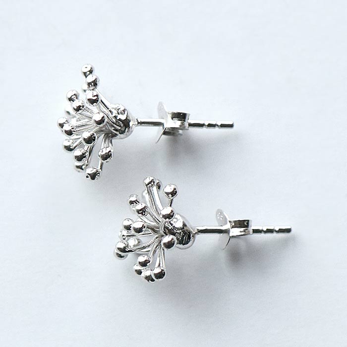 ピアス カレン族 シルバー お花 フラワー エスニック アクセサリー 