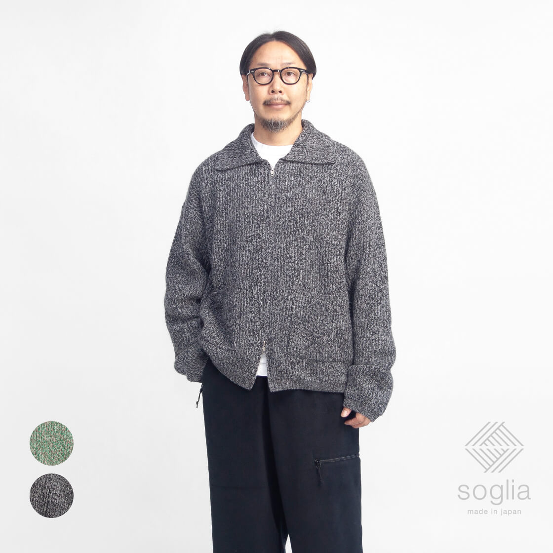 美品 ディーゼル カシミヤ混 ウール メランジ ニットジャケット L グレー SOGLIA（ソリア） 【セール価格】ソリア Soglia REPLAY ウール100