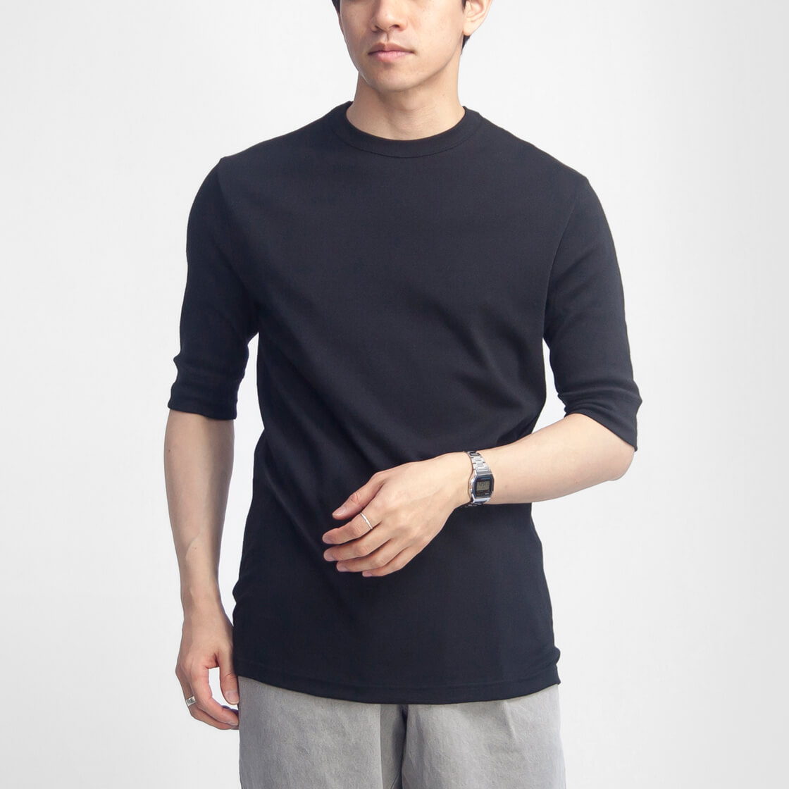 quotidien（コティディアン） Quotidien 5分袖Tシャツ カットソー