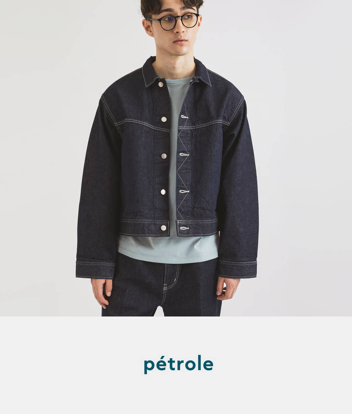 ぺトロール petrole デニム オミットブルゾン 日本製 メンズ : MARC