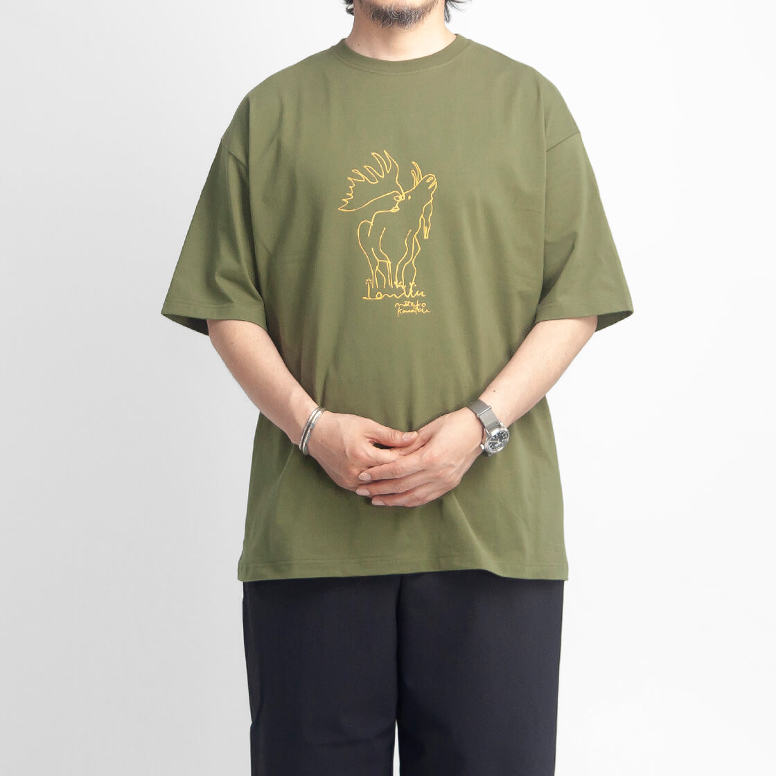 アンヌ amne カワツナツコ ELK プリントルーズTシャツ メンズ | ブランド登録なし | 01