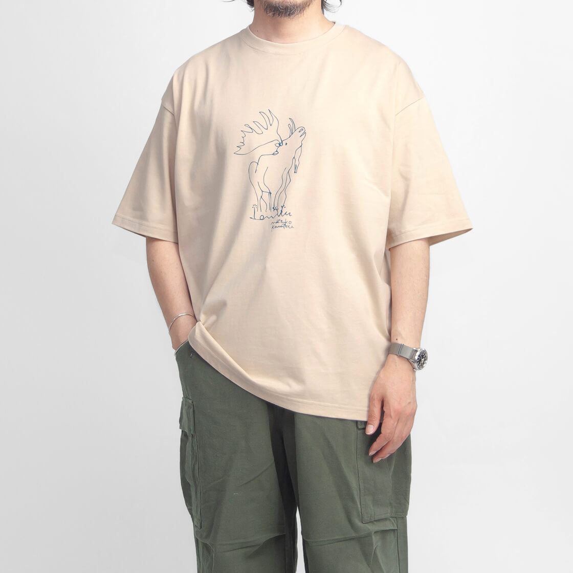 アンヌ amne カワツナツコ ELK プリントルーズTシャツ メンズ | ブランド登録なし | 03