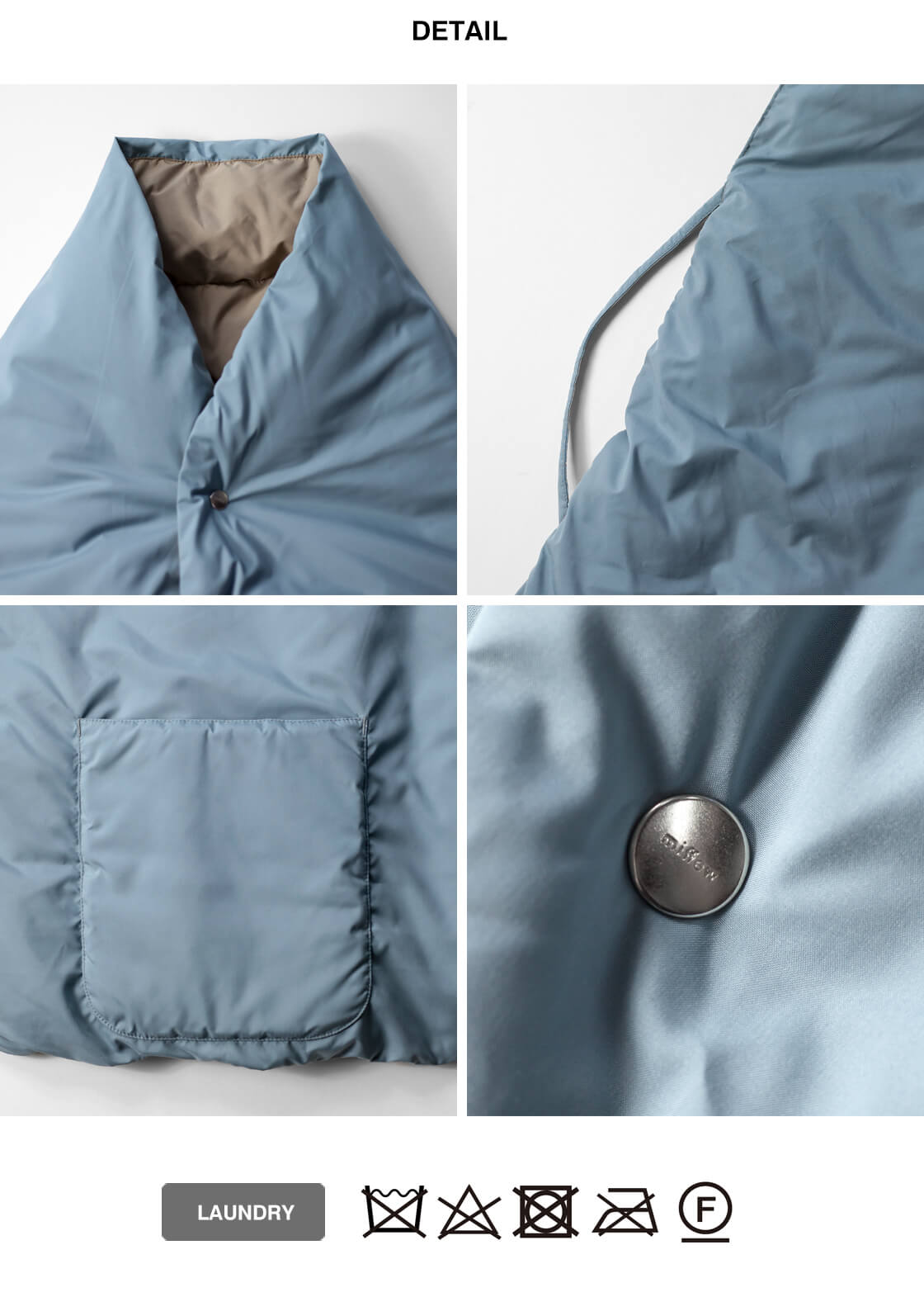 miffew ミフュー リバーシブルダウンケープ　ブラック miffew｜ミフュー｜ リバーシブルダウンケープ｜REVERSIBLE DOWN