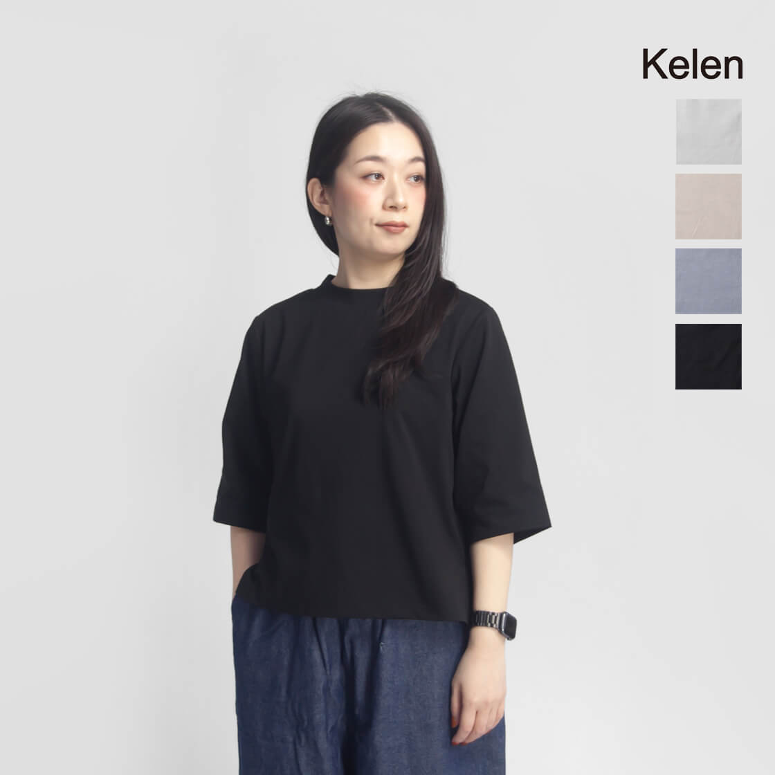 KELEN(ケレンkelen)リネンプルオーバー kelen ケレン リネン混ストレッチ テーラード バックフレア ジャケット