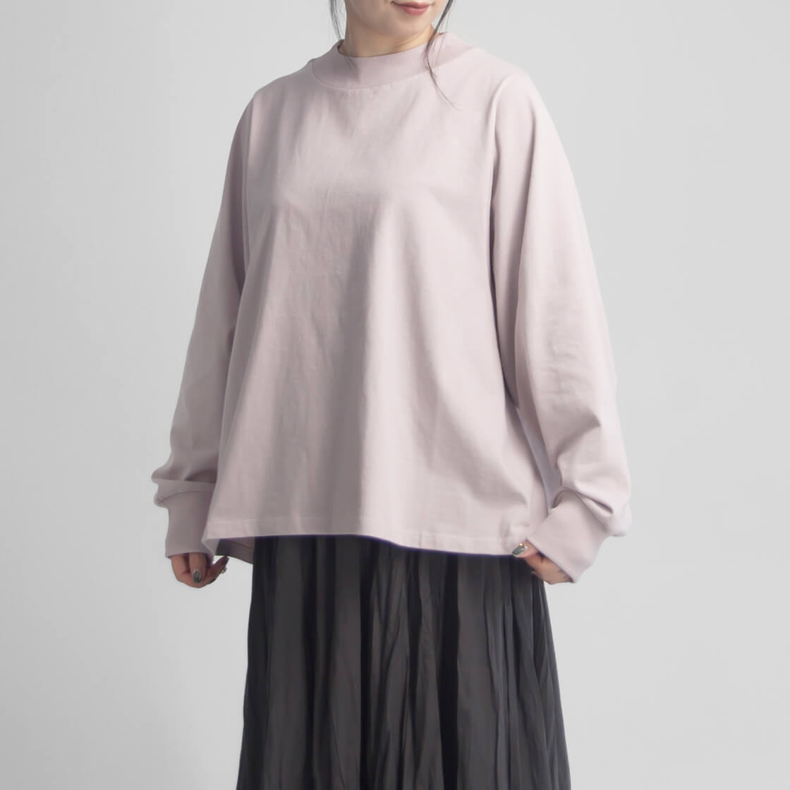 モックネック（レディースTシャツ、カットソー）（袖タイプ：七分袖