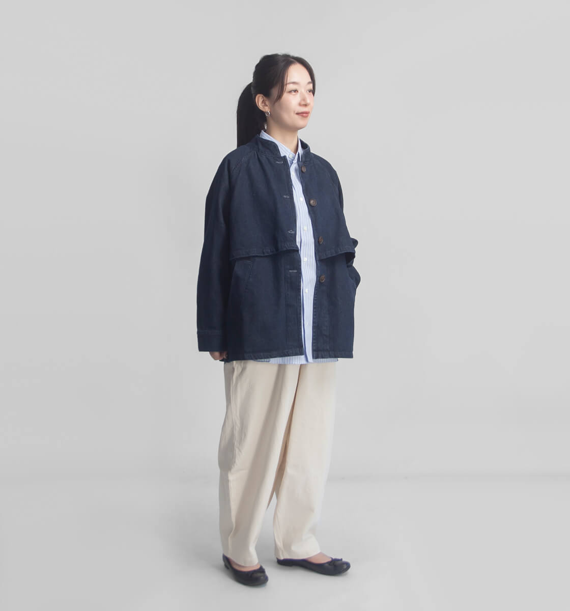 カルコークコンポラジャケット Kelen（ケレン） デニムジャケット マオカラー KIKO JK2071 レディース