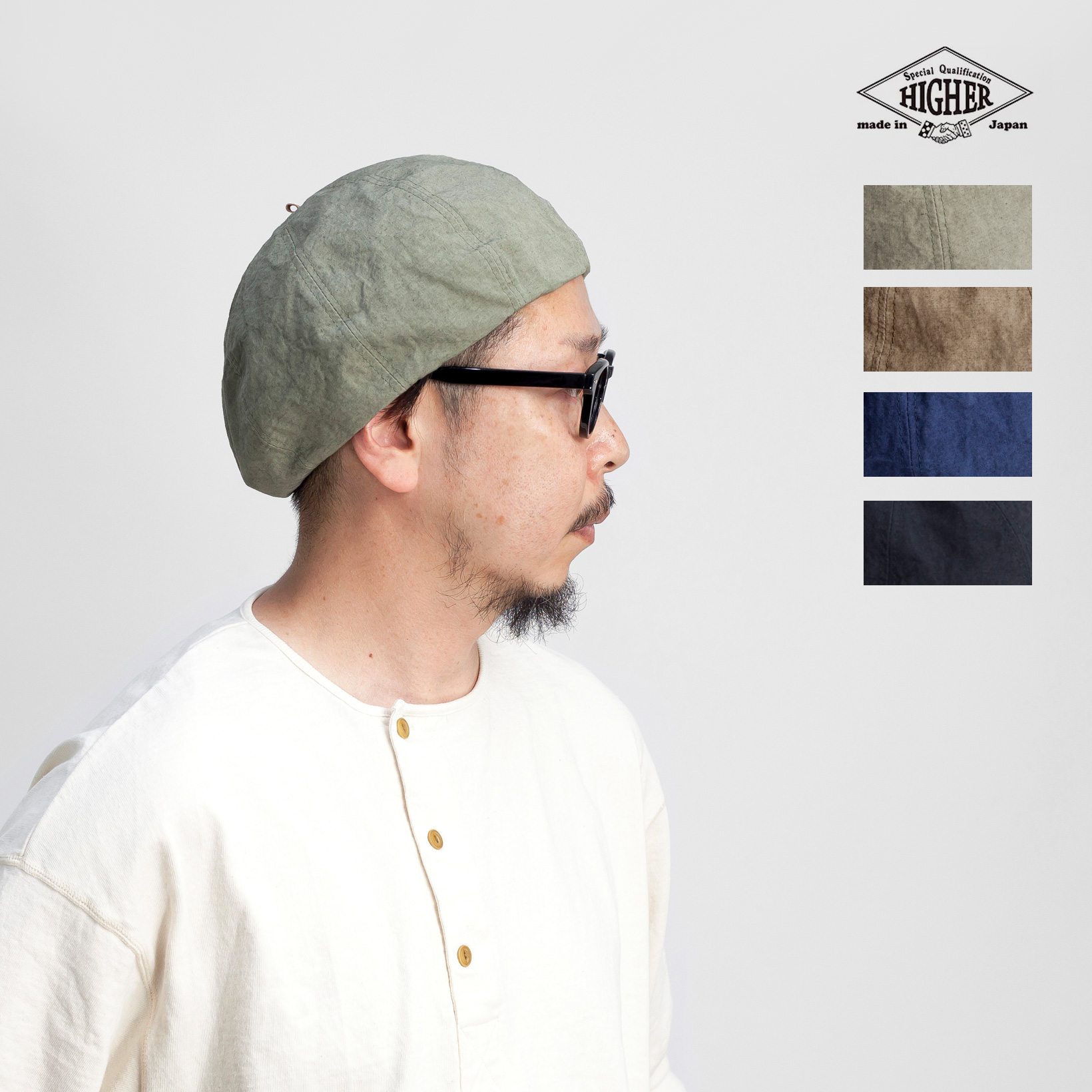 【未使用】 Y's ワイズ ベレー帽 リネン HIGHER（ファッション） ハイヤー HIGHER 綿麻ウェザー ベレー帽