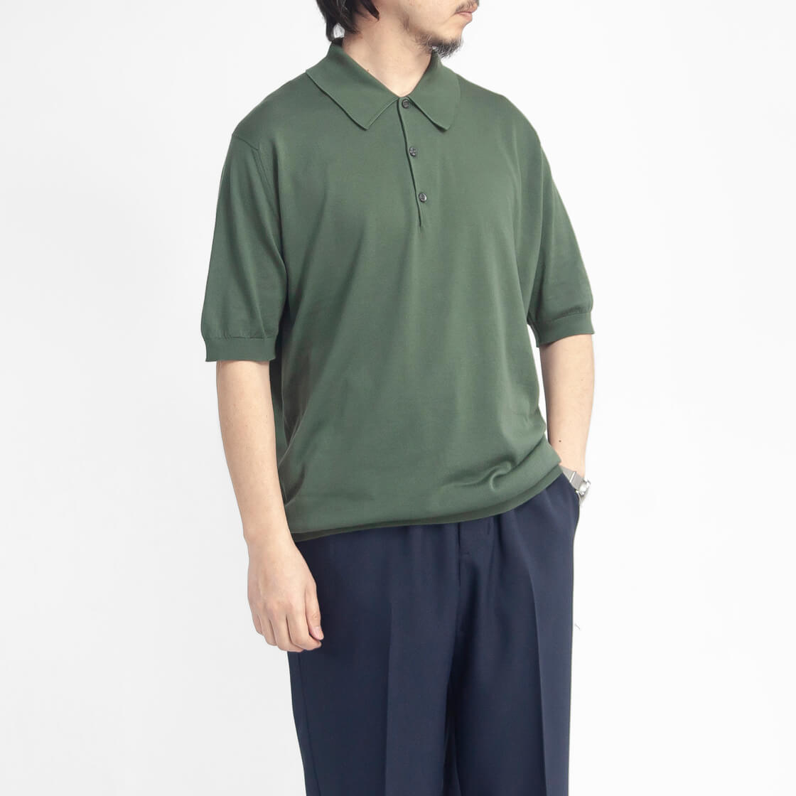 ジョンスメドレー JOHN SMEDLEY ISIS 半袖ニットポロシャツ 30G シーアイランドコットン メンズの画像