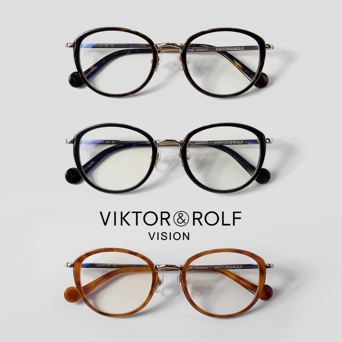 VIKTOR&ROLF（ヴィクター＆ロルフ） フォックスフレーム メガネ 度付き