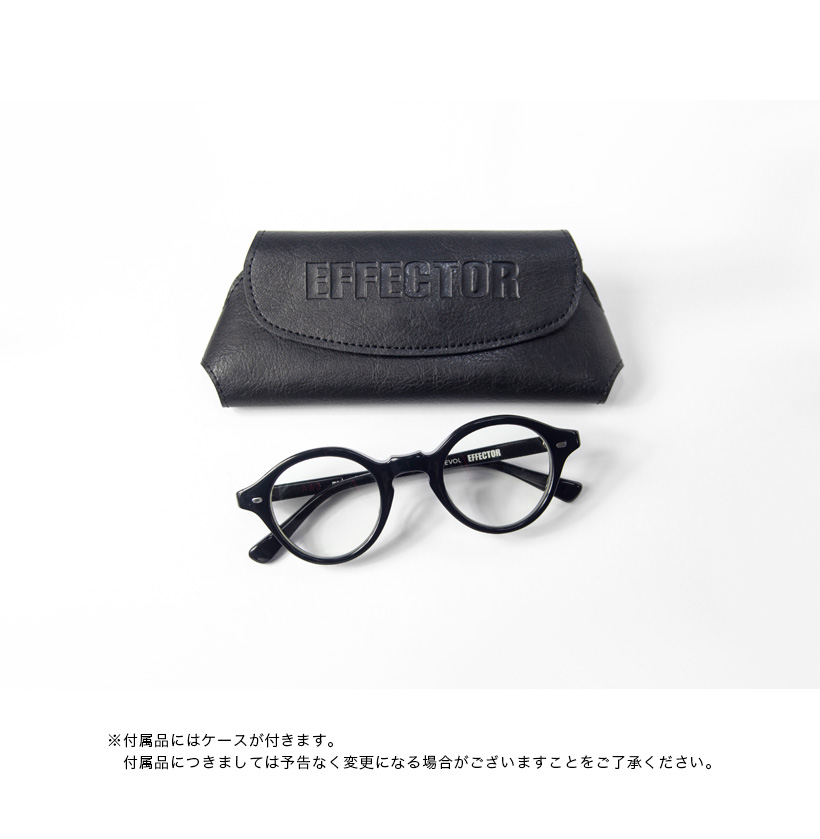 美品△EFFECTOR EFILEVOL エフェクター エフィレボル AW2 ボストン メガネ 眼鏡 アイウェア ブラック シルバー 度入り ケース付き 日本製 メンズ EFFECTOR（エフェクター） エフィレボル EFILEVOL AW2 ラウンド