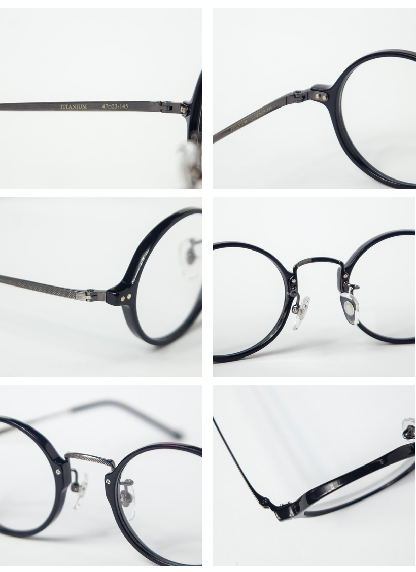 コンビネーション ラウンドフレーム 日本製 鯖江 メガネ 度付き 伊達