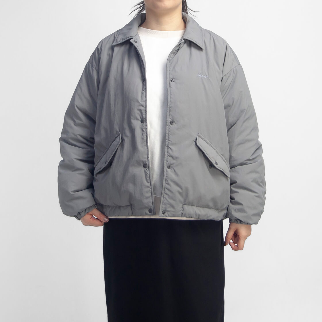 NANGA グレー ダウンジャケット tk.TAKEO KIKUCHI（ティーケー タケオキクチ） 「NANGA（ナンガ）」と