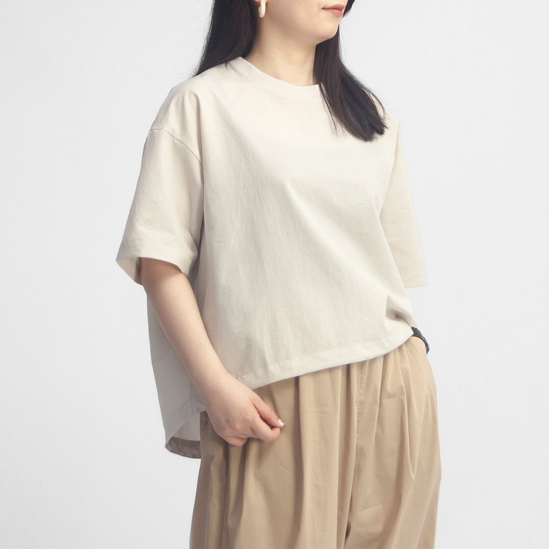 NANGA（ナンガ） 半袖 ドットエアコンフィ Tシャツ クルーネック 裾