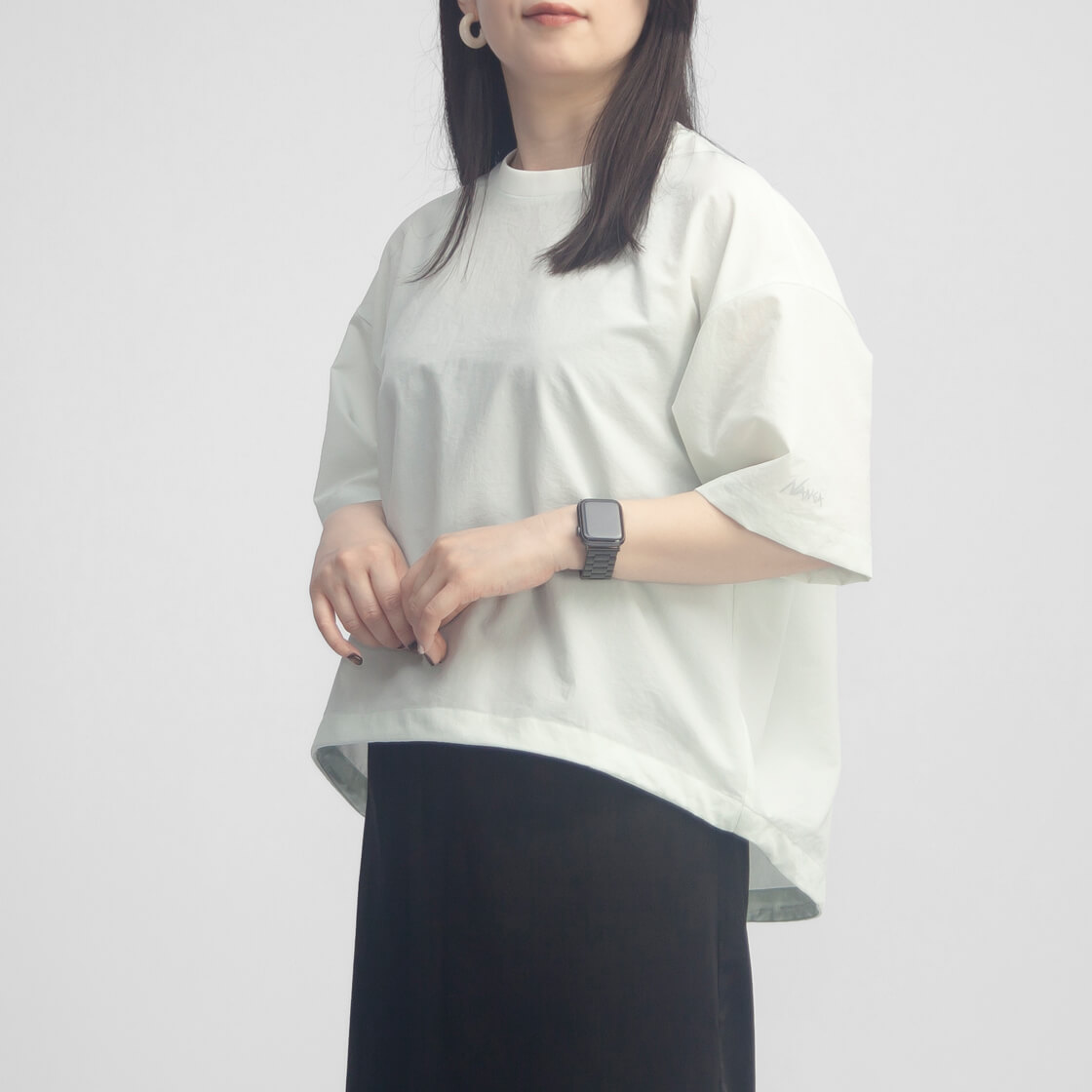 NANGA（ナンガ） 半袖 ドットエアコンフィ Tシャツ クルーネック 裾