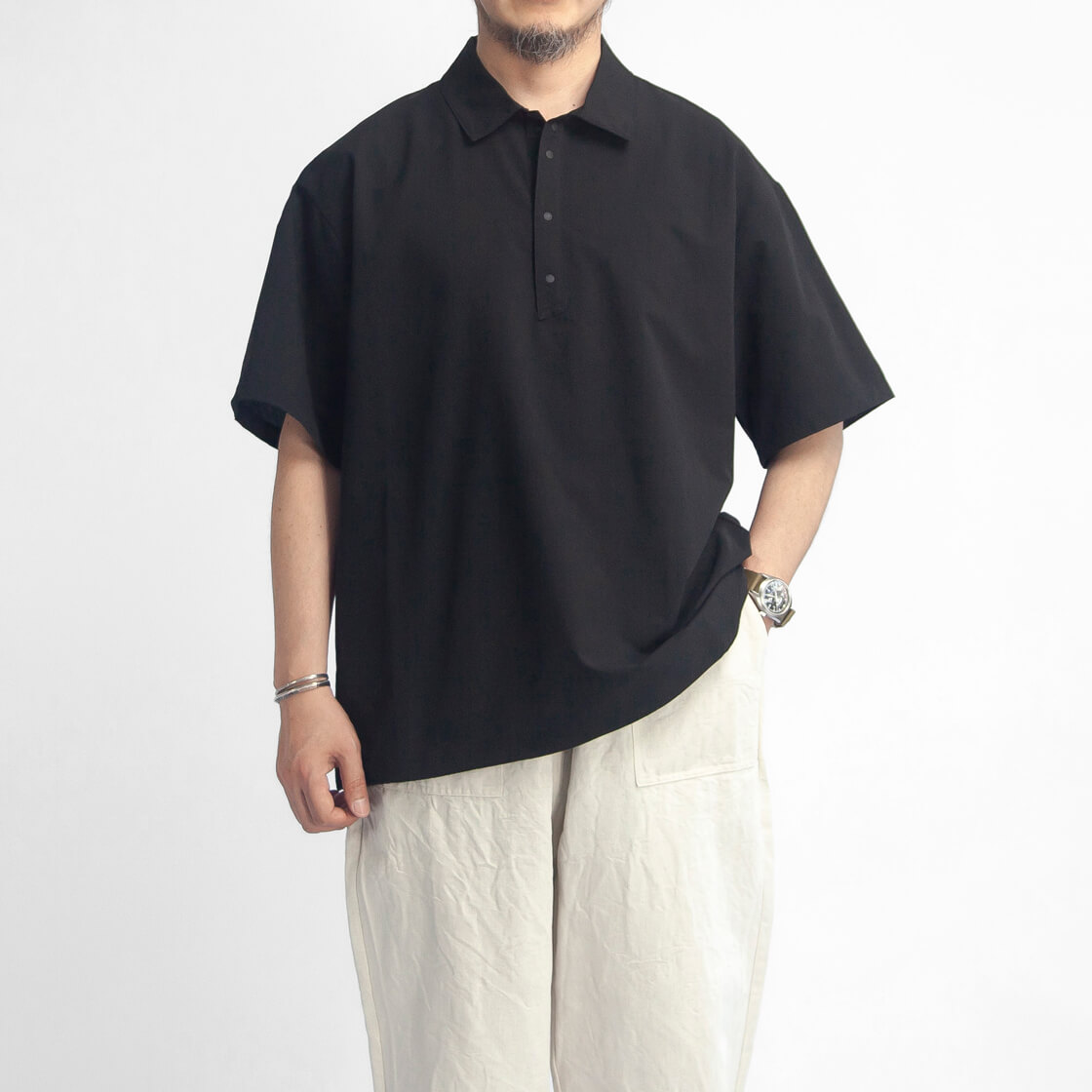 こ*部様 ナンガ ドットエアコンフィ ポロシャツ Mサイズ ブラック NANGA（ナンガ） NANGA DOTAIR COMFY POLO SHIRT ドットエアコンフィー