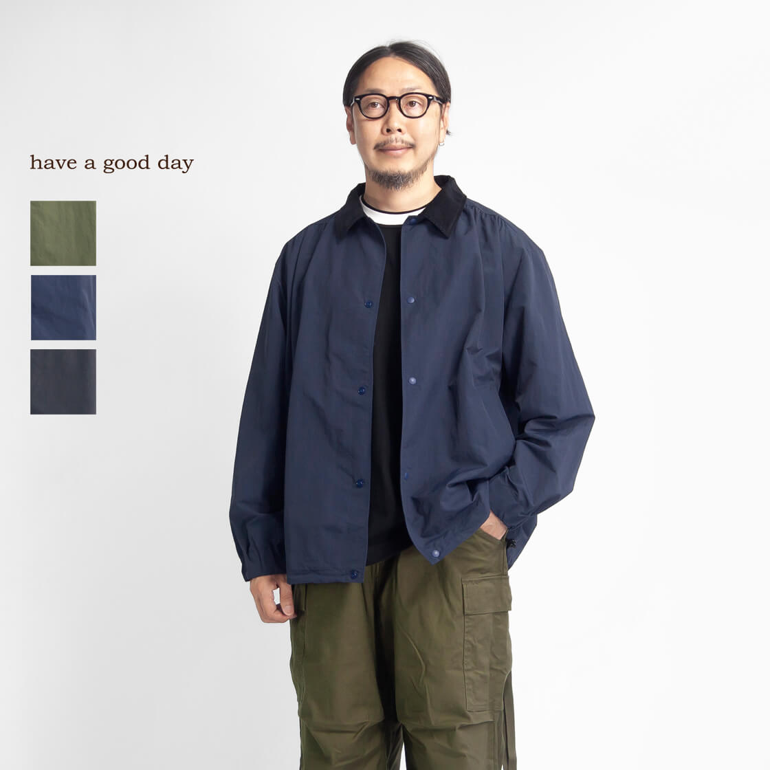 MAHF_SUPPLY プレーンコーチジャケット、ワイドビブパン(コーデュロイ) MAHF_SUPPLY プレーンコーチジャケット、ワイドビブパン