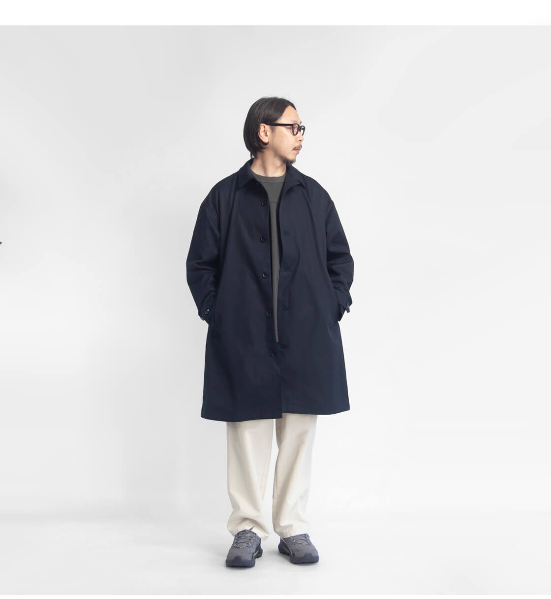 have a good day ダークネイビー コート サイズ3 HAVE A GOOD DAY（ハブアグッドデイ） コットンギャバジン ステン