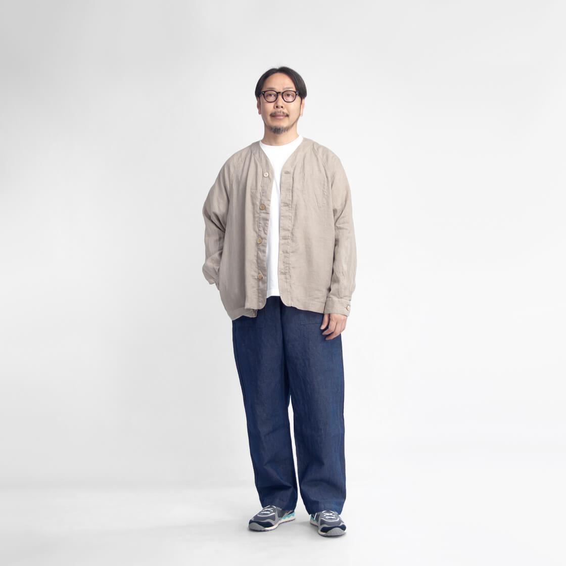 ハブアグッドデイ have a good day 麻100％ リネンカーディガン 日本製 メンズの画像