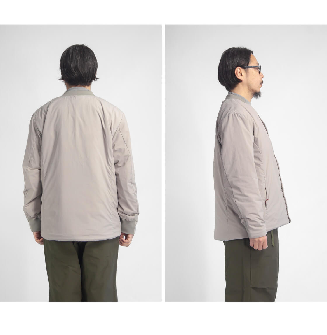 NANGA ナンガ ノーカラーソフトダウンカーディガン メンズ