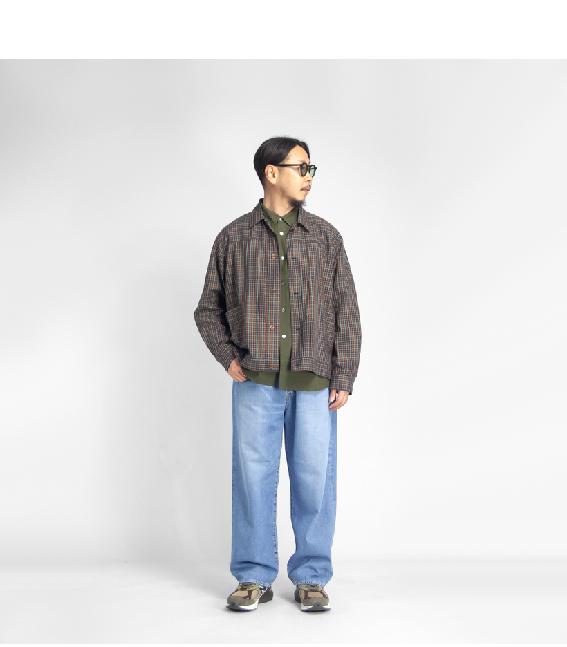 holk ワークシャツ　シャツジャケット H.UNIT STORE LABEL エイチユニット ツイルチェック ワーク