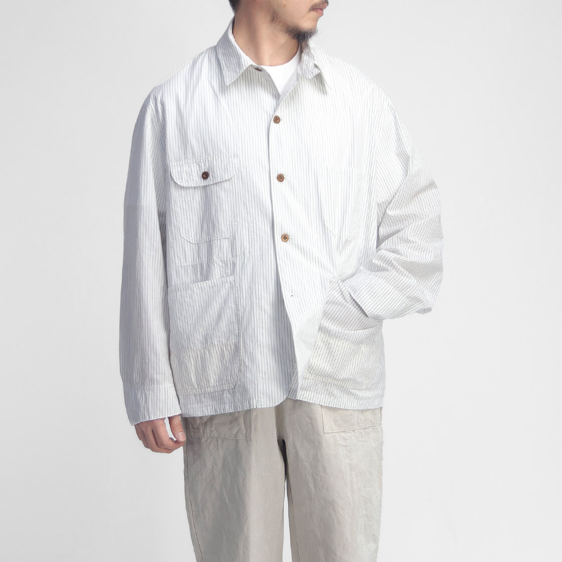 H.UNIT STORE LABEL エイチユニット H.UNIT ストライプ シャツオール