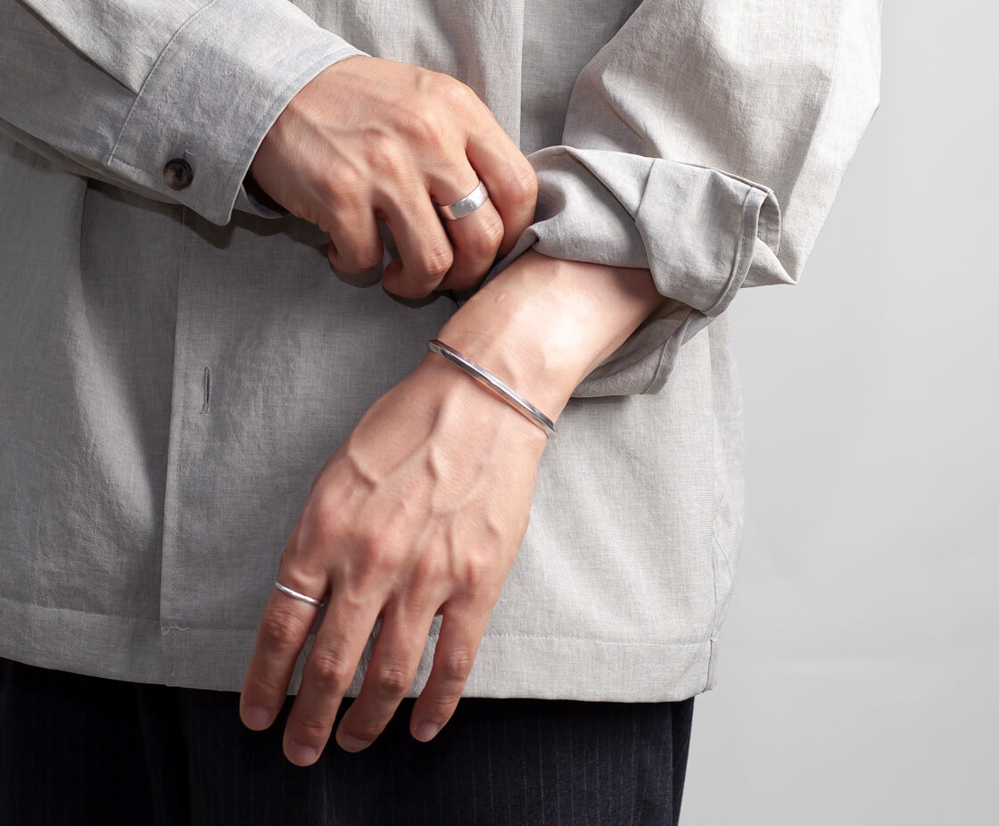 ESPERANTO エスペラント シルバー925 シンプル トライアングルバングル ブレスレット 重ねづけ 日本製 メンズ レディース