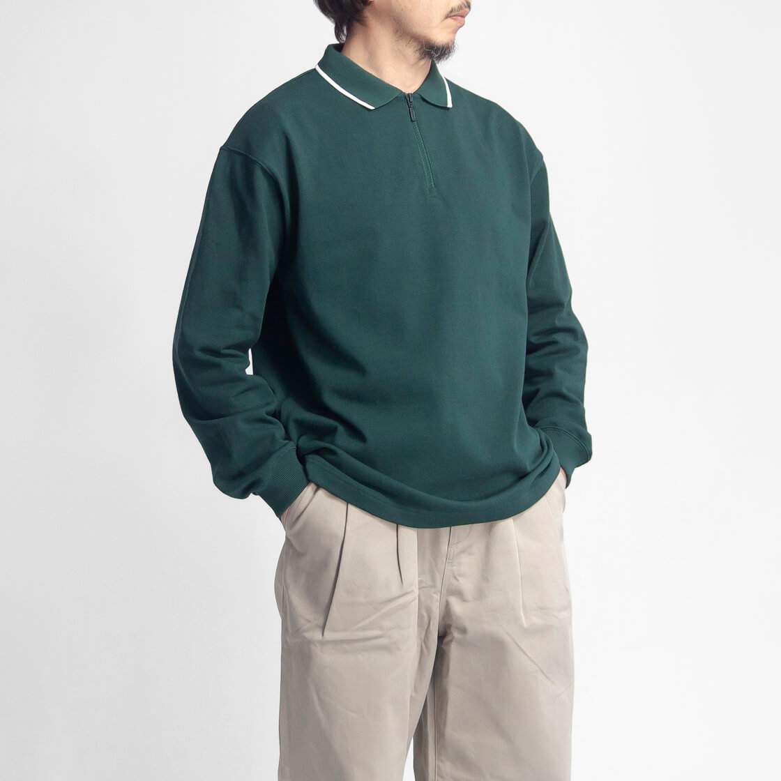Eddie Bauer（エディーバウアー） EDDIE BAUER QUARTER ZIP RUGGER