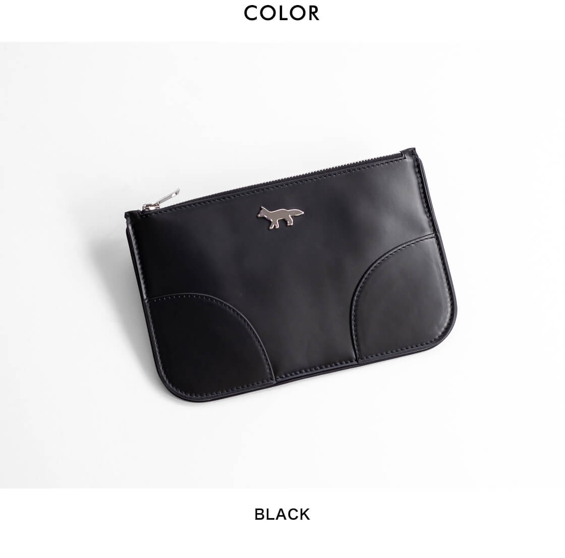 MAISON KITSUNE メゾンキツネ レザー ポーチ BOOGIE ZIPPED