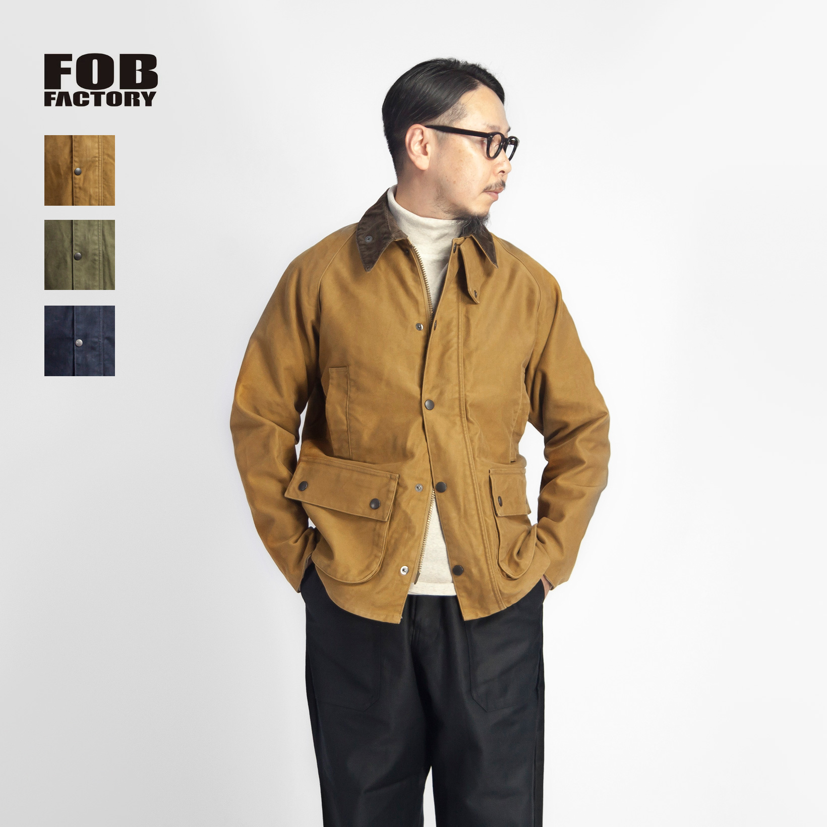 【セール価格】FOBファクトリー FOB FACTORY ライディングジャケット モールスキン 日本製 メンズ