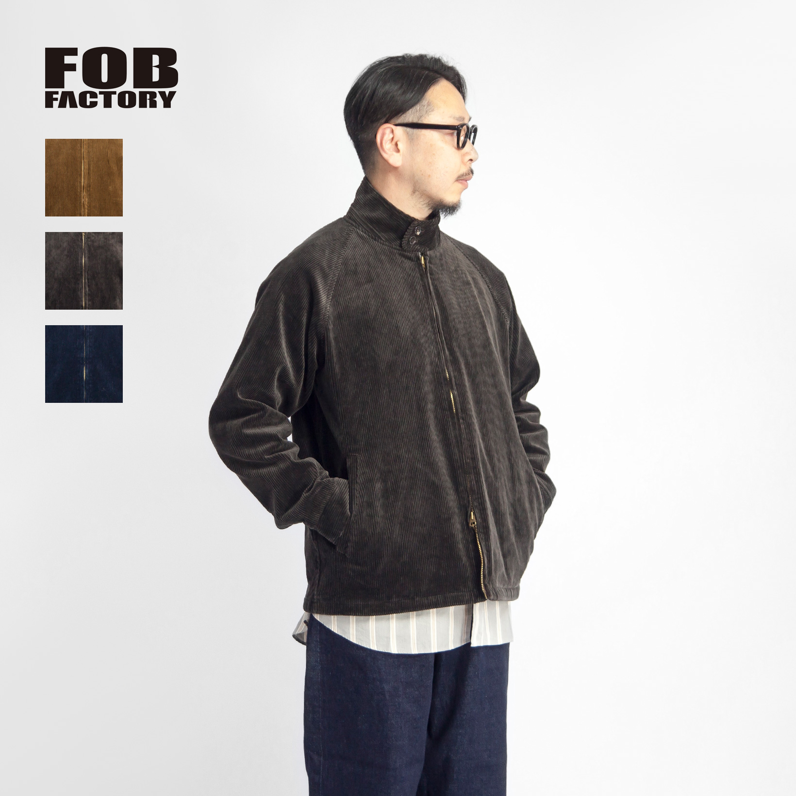 セール価格】FOBファクトリー FOB FACTORY 8Wコーデュロイ ハリントン