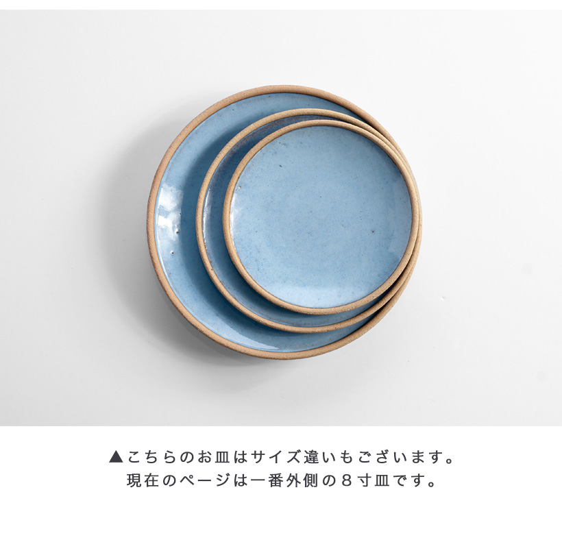テラコッタ大皿 【未使用品】 波佐見焼 利左エ門窯 テラコッタ ブルー 八寸