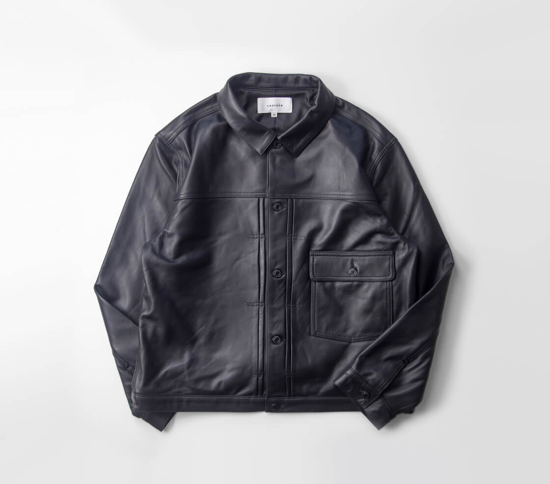 セール価格】LAOTOUR 本革 ラムレザー 1st Gジャン トラッカー