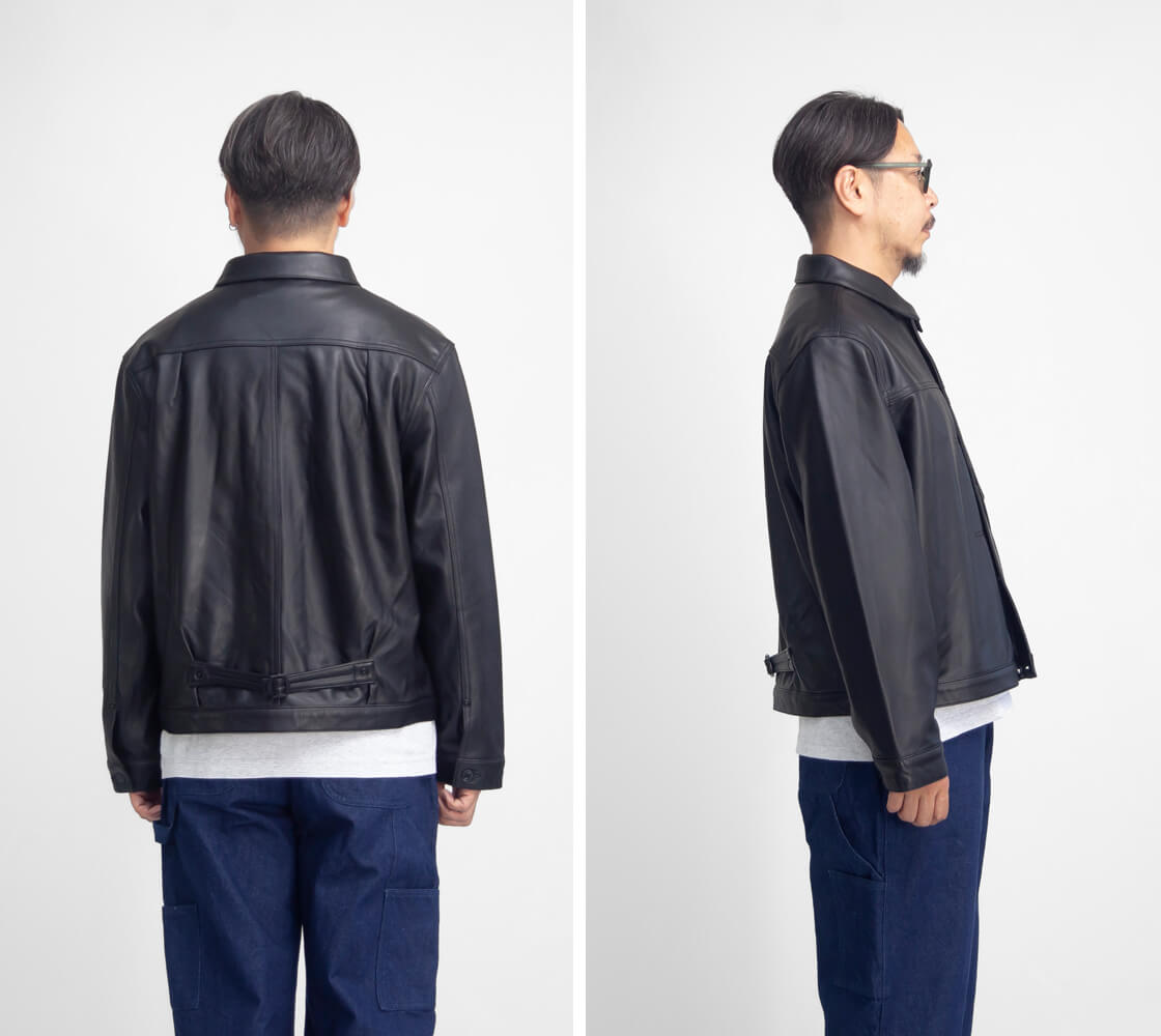 LAOTOUR 本革 ラムレザー 1st Gジャン トラッカージャケット 革