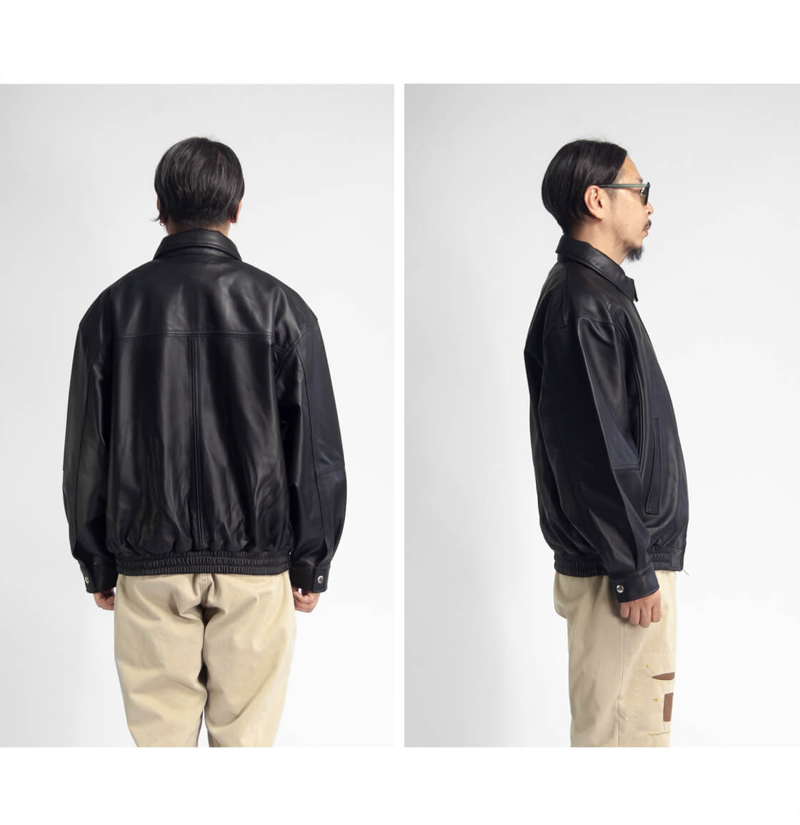 セール価格】LAOTOUR 本革 ラムレザー フライトジャケット ブルゾン 革