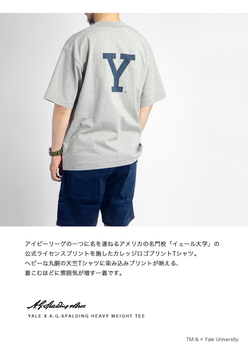 A.G.スポルディング＆ブロス A.G.SPALDING＆BROS YALE イエール カレッジプリントTシャツ 日本製